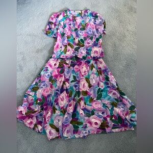 2 piece silk skirt set